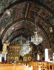 Интерьер Кафедрального Собора Святого Иоанна Богослова в Никосии. 1662 год. В росписи храма участвовали критские художники Теодорос Пулакис (1672 г.), Иоаннис Корнаро (1795 г.) и иеромонах Иоанникиос.