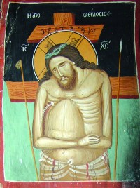 Фреска алтарного пространства «Край Смирения». XVI век. Церковь Архангела Михаила в Галате. Художник Симеон Аксентис.