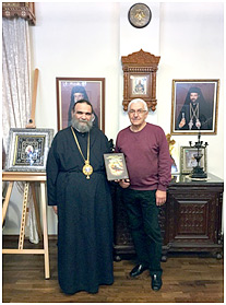 Митрополит Тамасоса и Орении Исайя и директор издательской компании Победимский Борис