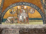 Император Лев VI Мудрый у стоп Христа. Люнет над входом в храм, 886 – 912 гг. Святая София Константинопольская.